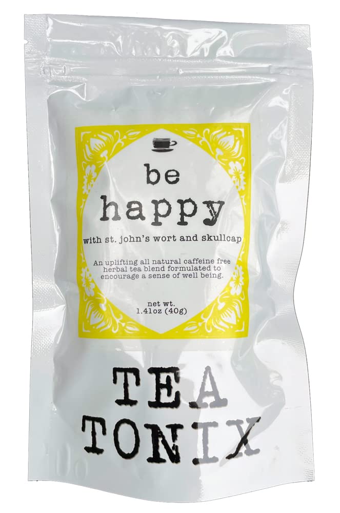 BE HAPPY Tea with St Johns Wort Vervain and Skullcap 40g 141oz an Uplifting Caffeine Free Herbal Tea